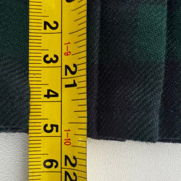 Pendelton Tartan Short Green Navy Women’s Ruffle Skirt Size 12 100% Wool - Picture 7 of 7